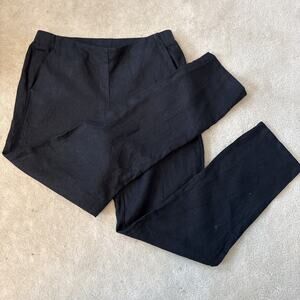 J Jill Linen Stretch Black Pull On Pants Womens Size Small Tall Casual Career